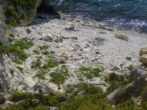 The beach in Fomm ir-Rih is full of plastic stuff